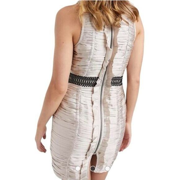 ASOS - NWT Satin Ruched High Neck Mini Dress Sz 6 - Picture 4 of 12